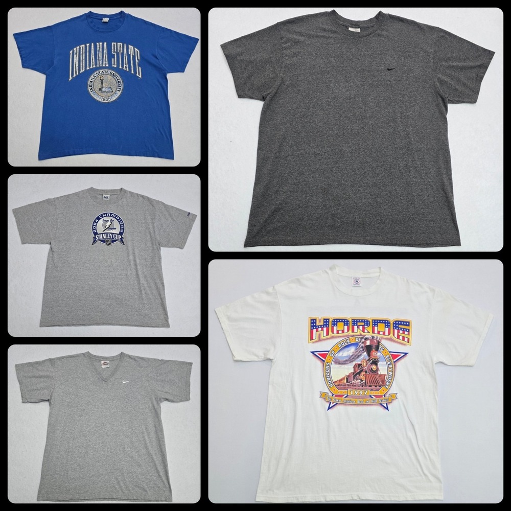 Lot of 5 Vintage Y2K Nike Indiana State Stanley Cup HORDE Festival T-Shirts XL